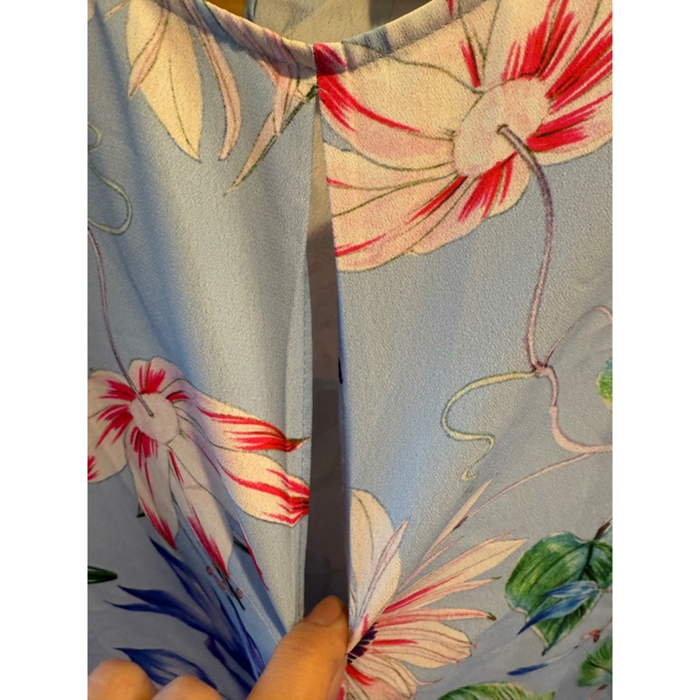 Women's H&M Floral Blouse Size 10 Blue - Picture 4 of 5